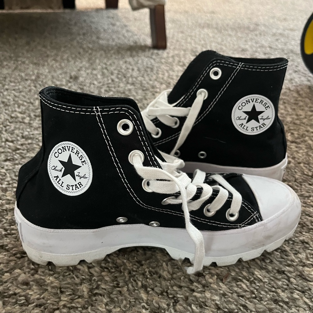 Black platform converse